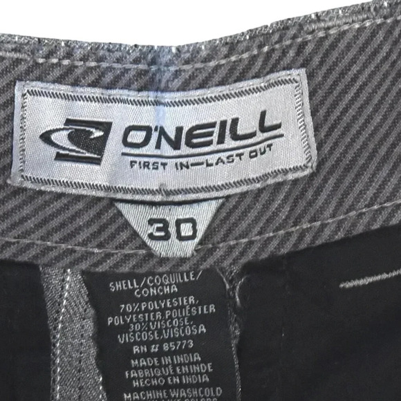 O'Neill || Men's Plaid Shorts Size 30 Longer Line 11" Inseam Surf Skate Grey - Picture 4 of 8